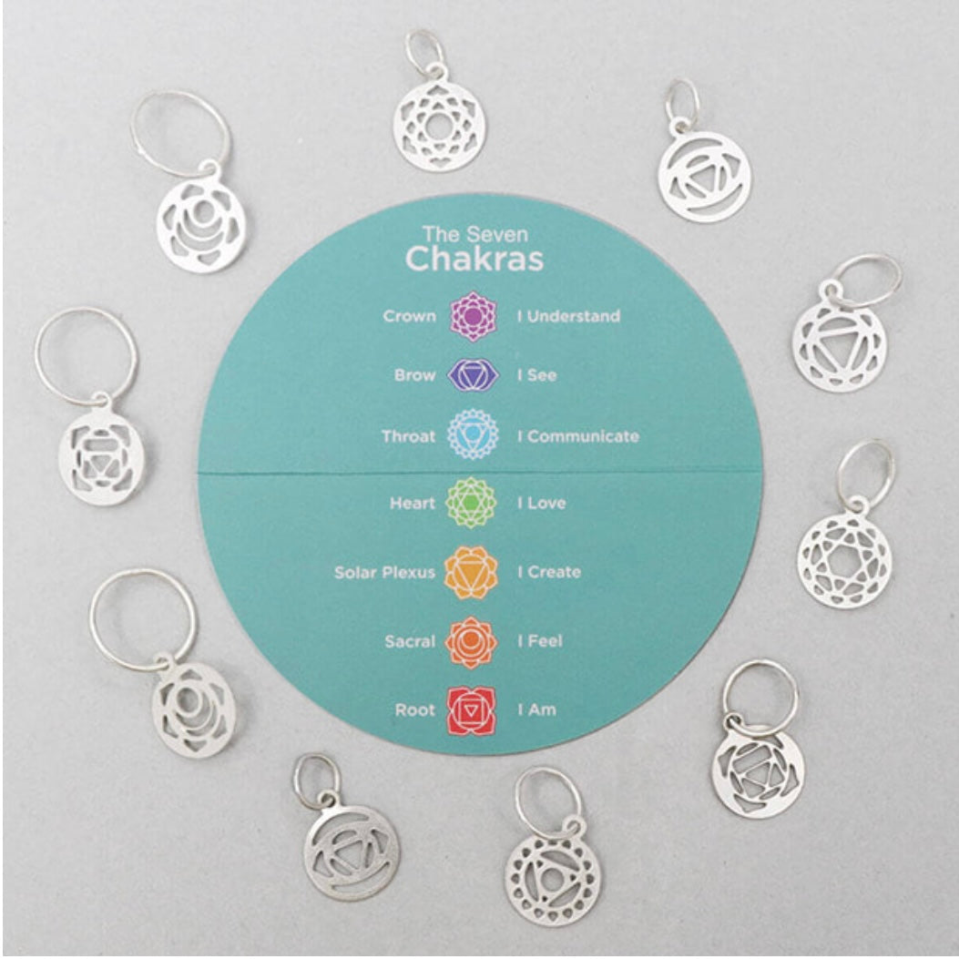 Sterling Silver Plated Chakra Stitch Markers